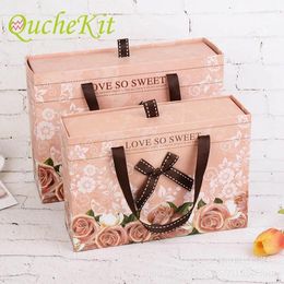 Gift Wrap Drawer Present Box Handheld Cardboard Underwear Bra Packaging Boxes For Clothing Package Lovely