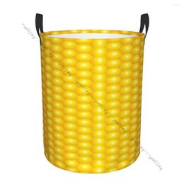 Laundry Bags Bathroom Organiser Fresh Corn Pattern Folding Hamper Basket Laundri Bag For Clothes Home Storage