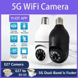 Cameras Bulb 5G Wifi Camera Video Smart Home Indoor Baby Monitor Auto Tracking 1080P HD Full Night Vision Wireless Security Surveillance