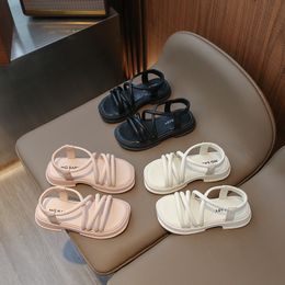 Kids Sandals Baby Shoe Pink Girls 디자이너 키드 블랙 핑크 유아 유아 어린이 사막 신발 크기 26-35