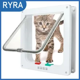 Cat Carriers Dog Flap Door With 4 Way Security Lock For Cats ABS Plastic Small Pet Gate Dogs