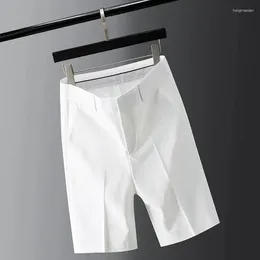 Men's Shorts 2024 Summer Men Fashion Breathable Thin Short Pants Business Casual Suit Male Solid Color Pockets K104