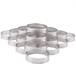 Baking Tools 20Pcs Circular Tart Rings With Holes Fruit Pie Quiches Cake Mousse Kitchen Mould Perforated Ring 8cm