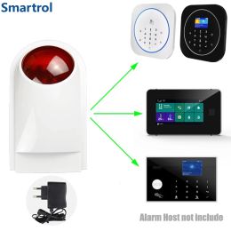 Siren SMARTROL SN30 433mhz Wireless Strobe Siren Light Alarm 110dB Outdoor Waterproof Sensor For Home Burglar Security Alarm System