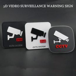 Cameras 1pcs Creative 3D Waterproof 24 Hour Video Surveillance Sign Arcylic Warning Signs Indoor Outdoor For CCTV Security Dummy Camera