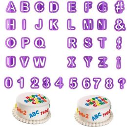 Baking Moulds 40pcs/set Alphabet Cake Molds Figure Plastic Letter Fondant Mold Icing Cookie Cutter Number Mould Decorating Tools