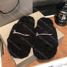 designer men women slippers luxury slides paris ladies wool fur fluffy furry warm letters sandals comfortable fuzzy girl flip flop slipper