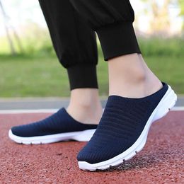 Slippers Men Summer Mesh Casual Shoes Outdoor Breathable Half-pack Men's Women's Flat Bottom Fashion Couple Walking