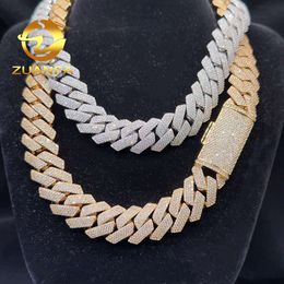 18k Gold Plated Instock Big 20mm Rapper Miami Chain 5a Zircon Cuban Link Chain Brass Ice Out Hip Hop Necklace Chain for Menlocket necklaces