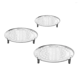 Double Boilers 3pcs Pressure Cooker Canner Rack 3- Legs Detachable Stainless Steel Steaming Stand Pot Steamer Basket Holder Plate For Home