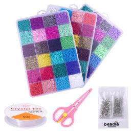 Other Jewellery Making Kit Czech Glass Seed Beads Box Set Lobster Clasps Beading Cord For DIY Earring Bracelet Necklace Jewellery Making