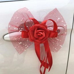 Decorative Flowers 1PC Wedding Car Decoration Accessories Door Handles And Rearview Mirror Flower Floral Decor