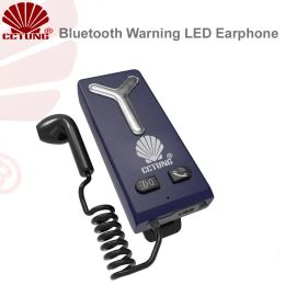 Button Public Security Personnel Shoulder LED Lamp with Bluetooth Earphone for Night UltraBright Stroboscopic Warning TypeC Charging