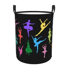 Laundry Bags Ballet Dance Lover Basket Collapsible Ballerina Dancer Baby Hamper For Nursery Toys Organizer Storage Bins