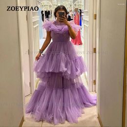 Party Dresses Lavender Purple Elegant Special Evening Dubai Women Events Prom Gowns Tiered Wedding Dress