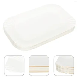 Disposable Dinnerware Paper Plate Biodegradable Dish Birthday Tableware For Supplies 100pcs