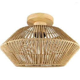 Ceiling Lights Lamps For Living Room Modern Style Light Bathroom Fixture Straw Rope Balcony