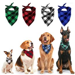 Dog Apparel Cotton Supplies For Small Dogs Twill Pet Neckerchief Lattice Puppy Accessories Scarf Fashion Outdoor Cat Collar Drop