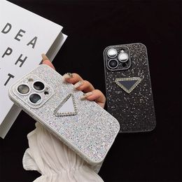 Stereo Glitter Lens Precision Hole Designer Phone Case For Iphone 15 14 13 12 11 Pro Max 15Pro Luxury Case Soft Full Wrap Cover