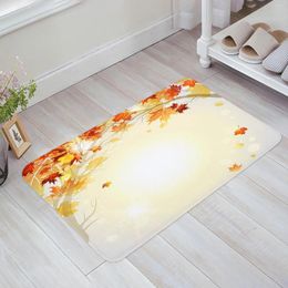 Carpets Autumn Leaves Yellow Floor Mat Entrance Door Living Room Kitchen Rug Non-Slip Carpet Bathroom Doormat Home Decor