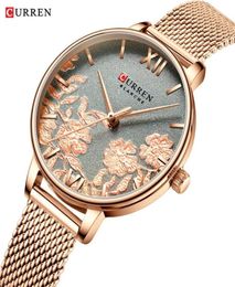 Wristwatches 2021 CURREN Women Watches Fashion Casual Stainless Steel Strap Wristwatch For Clock Stylish Quartz Ladies Watch255R2958104