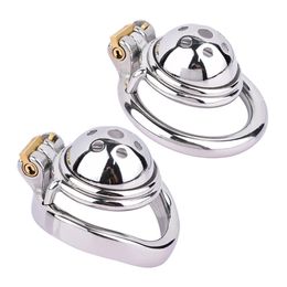 304 Stainless Steel Semicircle Male Chastity Device Super Short Penis Lock Cock Cage CB Lock Penis Ring Adult Sex Toys For Men