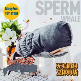 Sperm Whale Anime Cute Cachalot Plushie Pottwal Plush Toys Lifelike Animals Simulation Stuffed Doll Kawai Toy Gift 240325