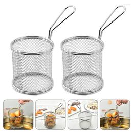 Pans Deep Fryer Basket French Fries Frying Stainless Steel Kitchen Food Round Wire Cooking