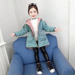 Down Coat Fleece Girls Jacket Winter Clothing 2024 Korean Children's Girl Padded Children Foreign Style