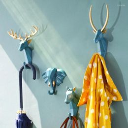 Hooks 1pc Home Animal Coat Wall Hanging Porch Decoration Viscose Antler Pattern Rack Door Sticky Hook Key Hanger