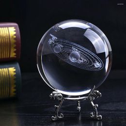 Decorative Figurines Display 3D Engraved Home Decor DIY Crystal Ball Stand Office Pography Props Art Craft Metal Base Gift Desktop Sphere