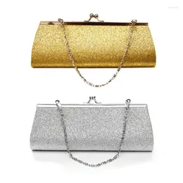 Evening Bags 2 Pcs Women Glitter Clutch Purse Party Wedding Banquet Handbag Shoulder Bag Gold & Silver