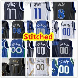 Stitched Men's Basketball Jerseys Kyrie Luka 11 Irving 77 Doncic Tim 10 Hardaway Jr. Daniel 21 Gafford Dereck 2 Lively Derrick 55 Jones Josh 8 Green Dirk 41 Nowitzki