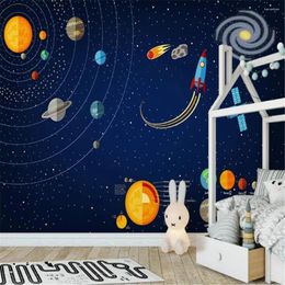 Wallpapers Milofi Hand Painted Space Universe Children's Room Background Wall Painting Large Wallpaper Mural