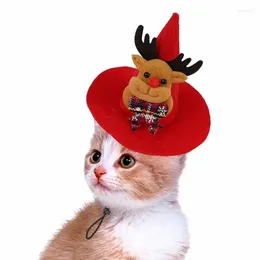 Dog Apparel Pet Christmas Hat Theme Pattern Cat Santa Costume With Adjustable Elastic Band Costumes Holiday Part