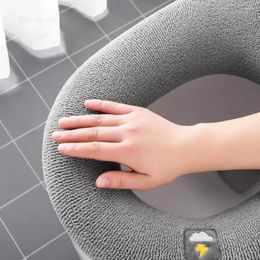 Toilet Seat Covers Cushion Universal Thickened Portable Handle Wholesale 2024 Cover Soft O-shape Pad Knitted Washable