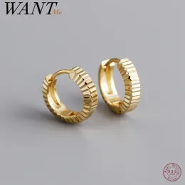 Rings WANTME 925 Sterling Silver Minimalist Statement Car Pattern Huggist Ear Loops for Women Fashion Piercing Hoop Earrings Jewellery