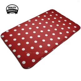 Carpets Red White Polka Dot Pattern Soft House Family Anti-Slip Mat Rug Carpet Strawberry Rouge Berry Fruit Ruby Sweet Cute