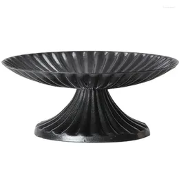 Candle Holders Iron Black Table Stand Retro Round Base Decorative Pillar For Wedding