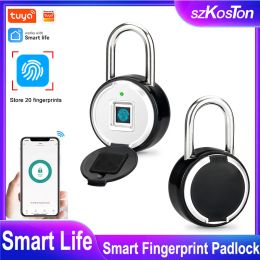 Lock Tuya Smart Fingerprint Padlock Electronic Door Lock Bluetoothcompatible Smart Life APP Unlock Waterproof Security Protection