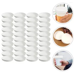 Disposable Cups Straws 150 Pcs Round Trash Can Paper Lid Drinks Cup Protector Basket Stackable Lids White Drinking Covers Travel Plastic