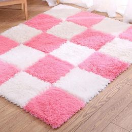 Carpets EVA Foam Floor Mat Fluffy Plush Carpet Tiles Interlocking Soft Puzzle Rug For Home Bedroom Yoga Room Gym Game