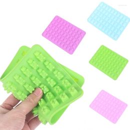 Baking Moulds 50 Grids Gummy Bear Mould Silicone Chocolate With Dropper DIY Valentine's Day Party Decoration Tools