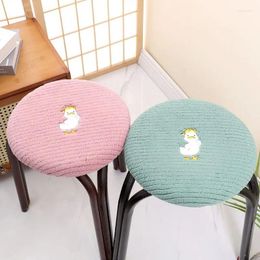 Chair Covers Round Stool Cover Universal Velvet Thickened Embroidery Cartoon Household Elastic Case