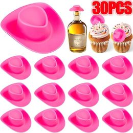 Party Decoration Disco Ball Cupcake Toppers Pink Cowboy Hat Cake 1970s Decorations Theme Birthday Supplies