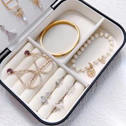 Storage Bags Double-Layer Jewelry Box Multifunction Ornaments Case Necklace Ring Earring Display Stand PU Leather Large Capacity