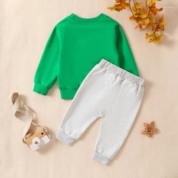 Clothing Sets Baby Boys Outfits Long Sleeve Lucky Letters Embroidery Sweatshirt Jogger Pants Set Infant Spring Suit