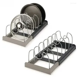 Kitchen Storage Cabinet Shelf Organizers For Pot And Pan Expandable Stainless Steel Rack Cutting Board Drying Cookware