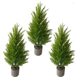 Decorative Flowers Artificial Small Pine And Cypress Tree Potted Plants Simulated Bonsai Wedding Home Office El Decoration