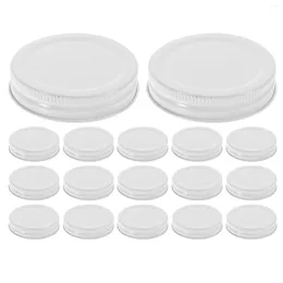 Dinnerware 20 Pcs Tinplate Lid Mason Jar Integrated (70mm Black) 16pcs Jam Covers Wide Mouth Canning Lids Practical Reusable Jars